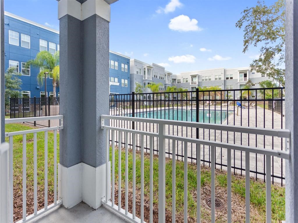 a view of the pool at the preserve at city center apartments