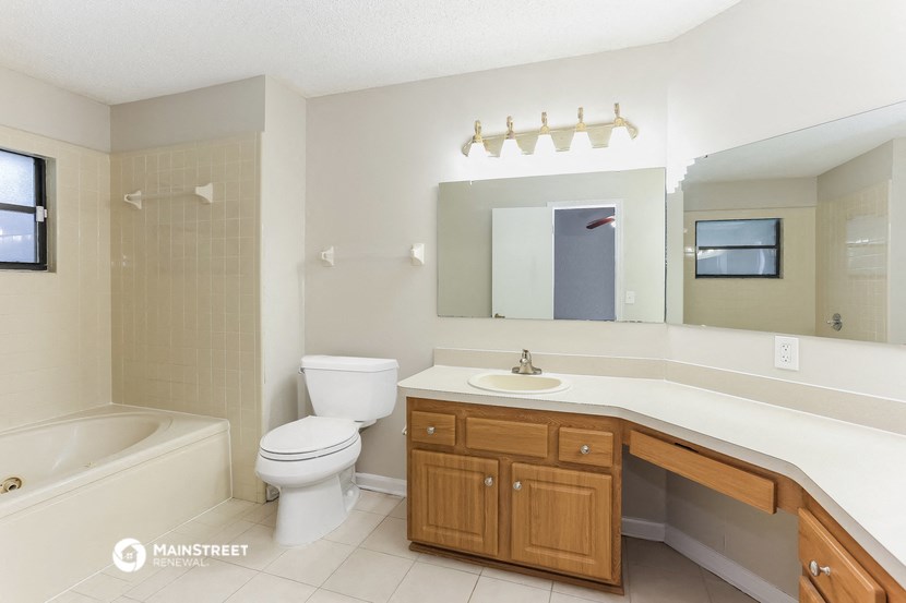 the bathroom is clean and ready to use