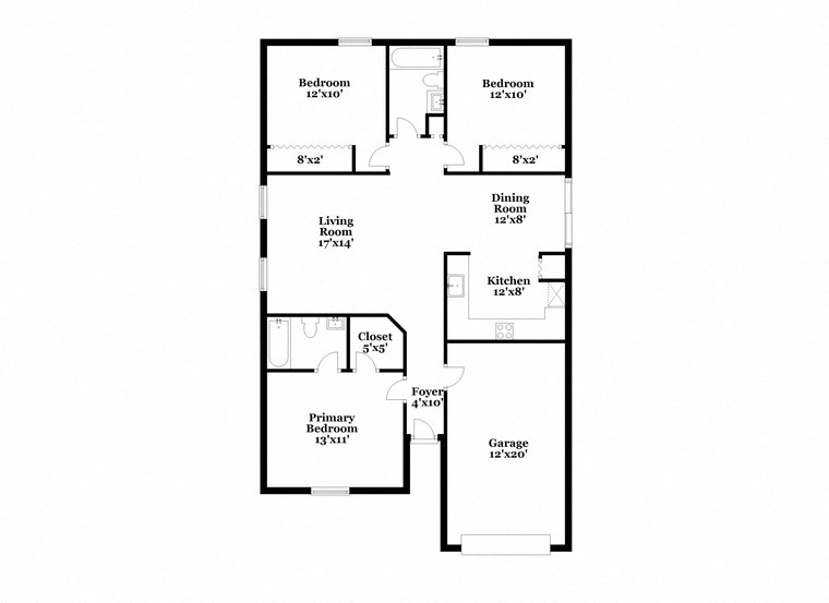 a floor plan of a house with two floors and a garage