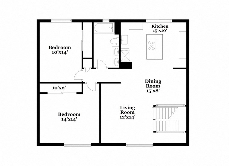 a floor plan of a house with a bedroom and a living room