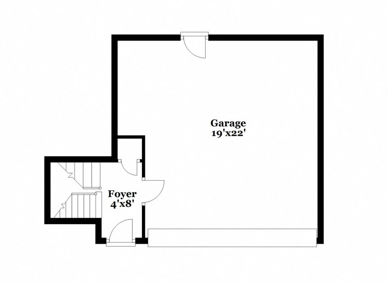 a floor plan of a house with a bedroom and a living room