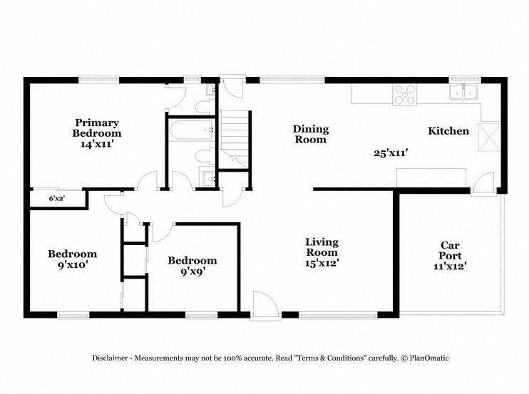 a floor plan of a house with a bedroom and a living room