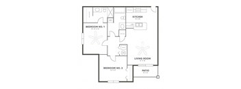 2 Bedroom, 2 Bathroom (End Unit)