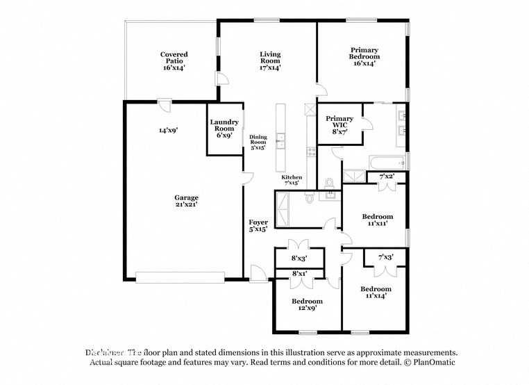 the schematic floor plan of the residence