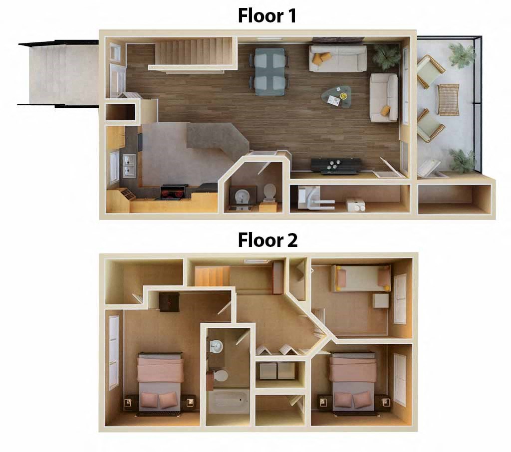 the difference between floor 1 and floor 2 of a house