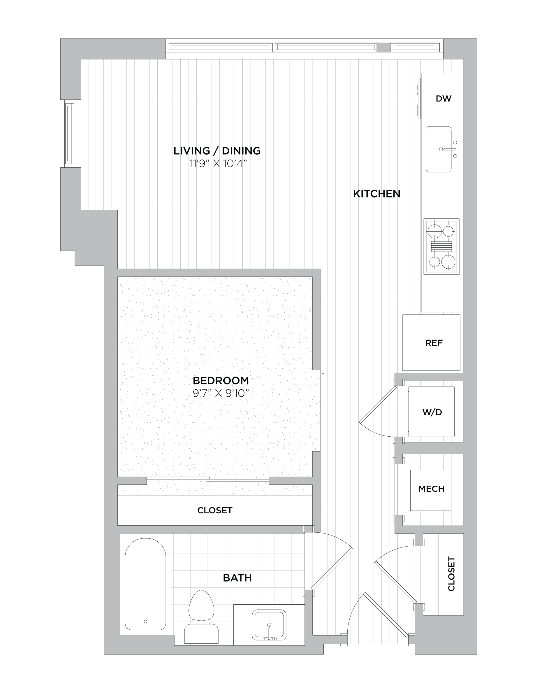 JR 1Bed/1 Bath-JR1