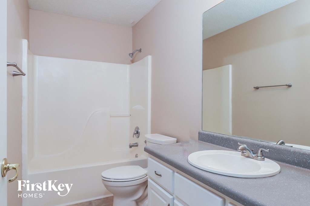 a bathroom with a sink and a toilet and a shower