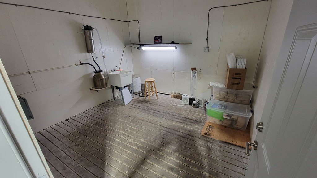 the laundry room is being remodeled and ready to be used as a storage room