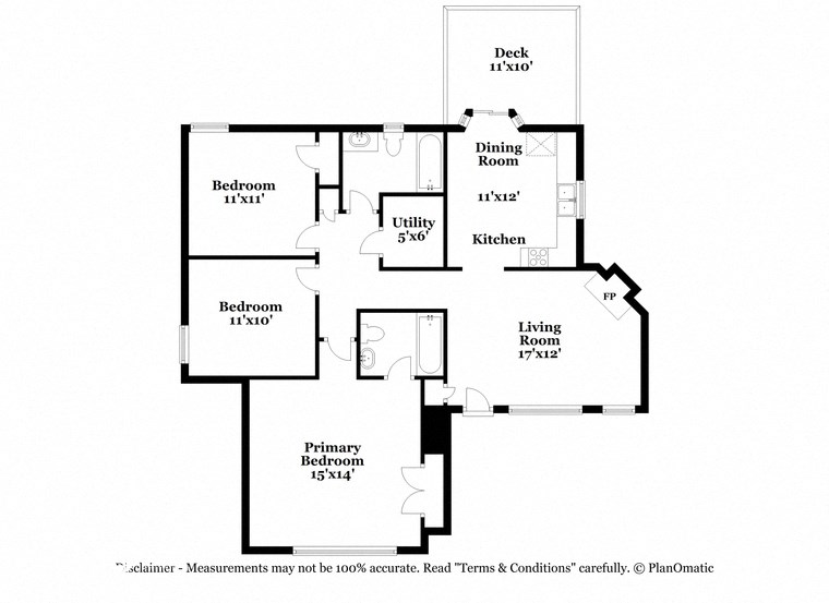 a floor plan of a home with two bedrooms and a baths