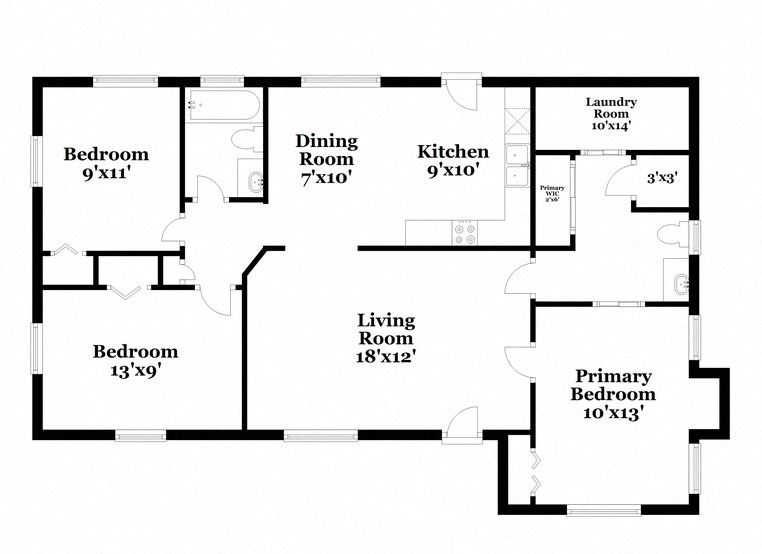 a floor plan of a house with bedrooms and a living room