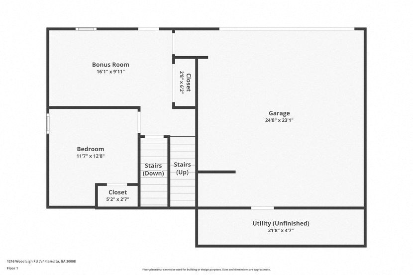 a floor plan of a house with a bedroom and a living room