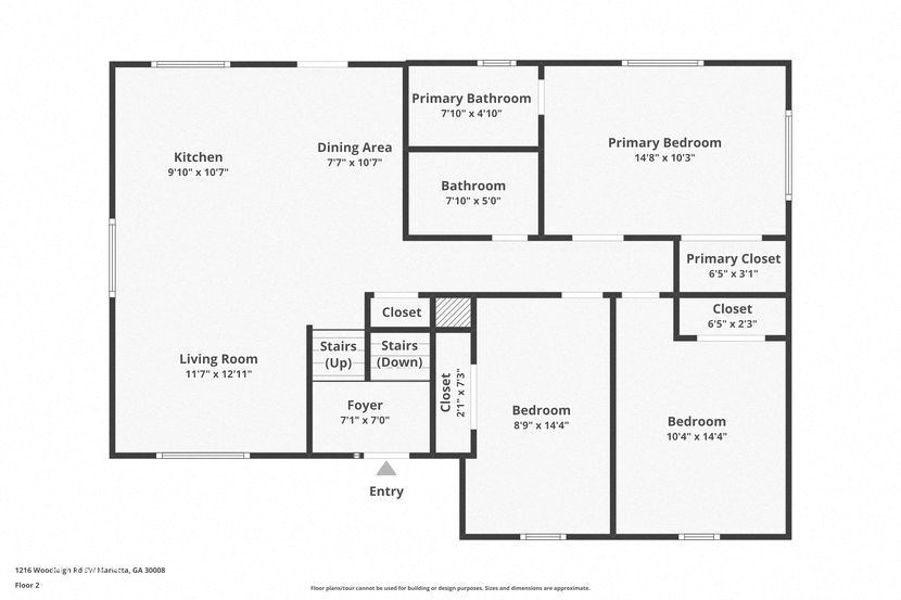 a floor plan of a house with bedrooms and baths