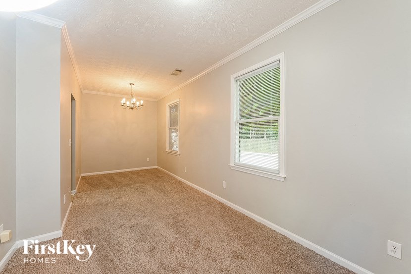 the living room and dining room are spacious and clean