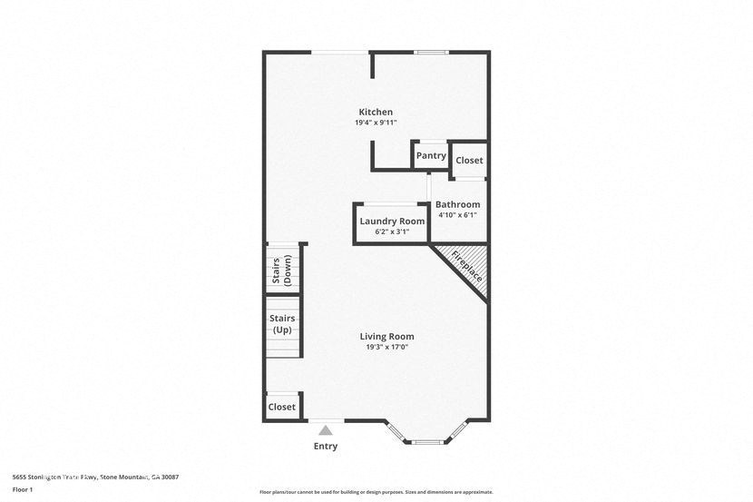 a floor plan of a unit with a bedroom and a living room
