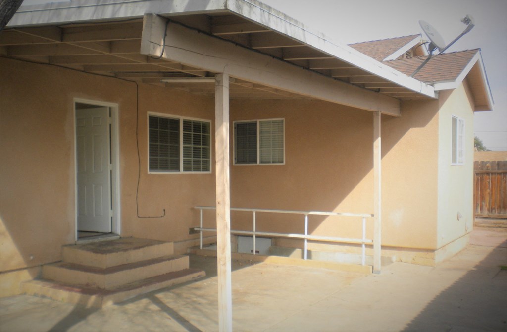 a view of the front porch of a house