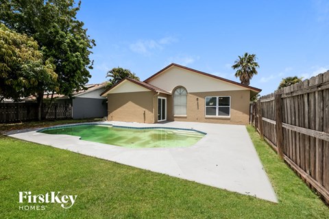 A house with a pool in the backyard.