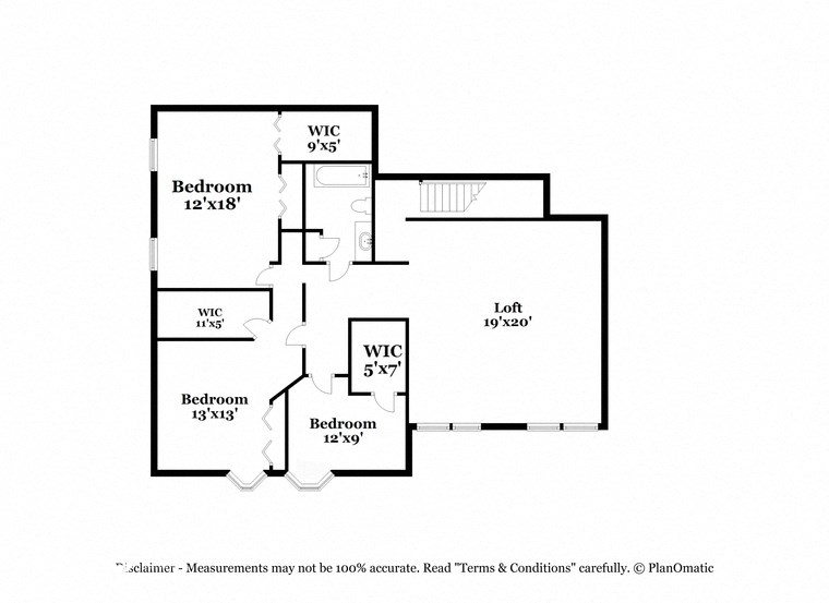 this is the floor plan for a small bathroom with a closet