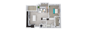 1 bed 1 bath floor plan A at 44 Washington, Kansas City, 64111