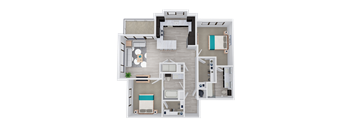 2 bed 2 bath floor plan C at 44 Washington, Kansas City