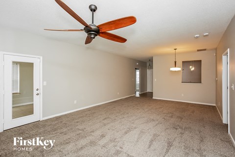 the living room and dining room are spacious and clean