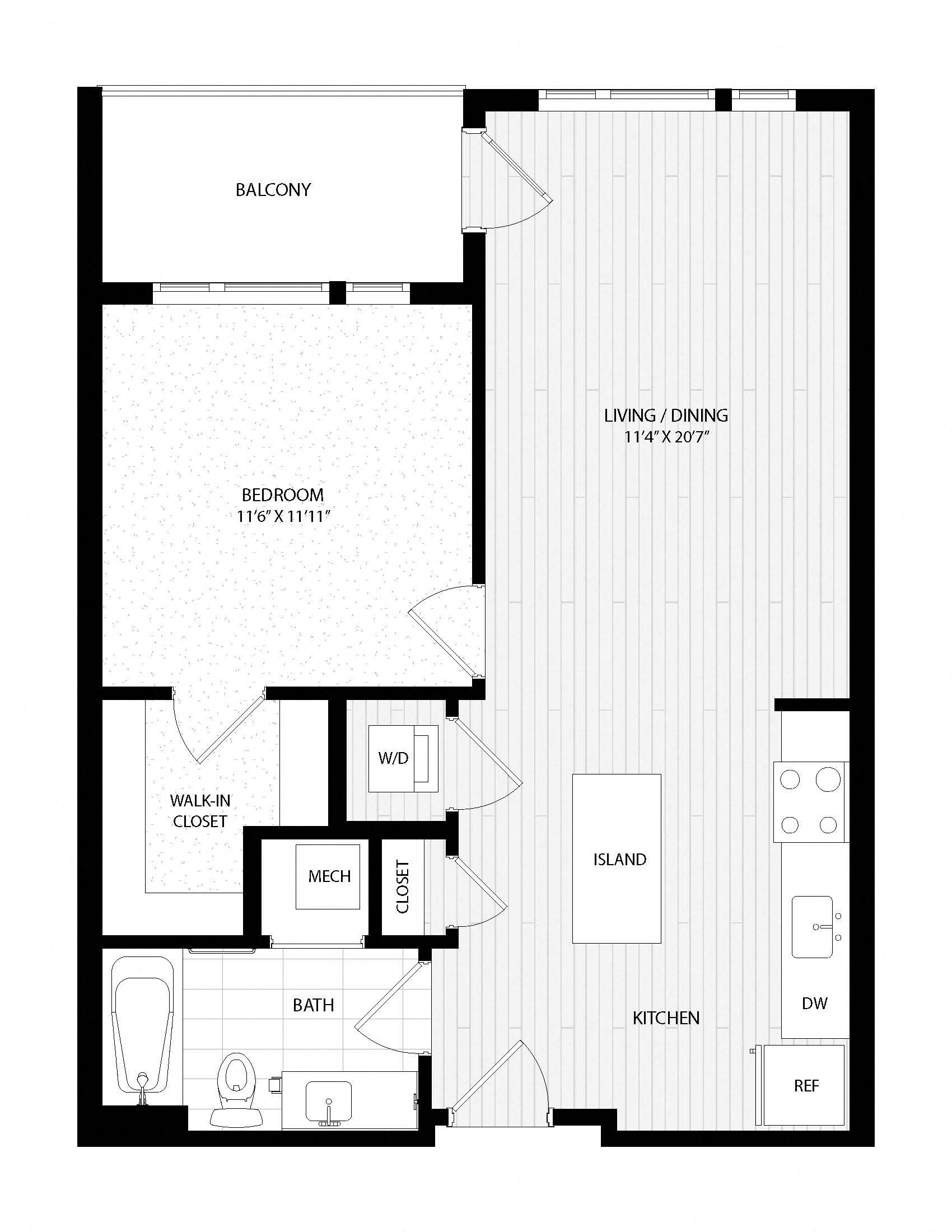 1 Bed/1 Bath-C2 WDU East
