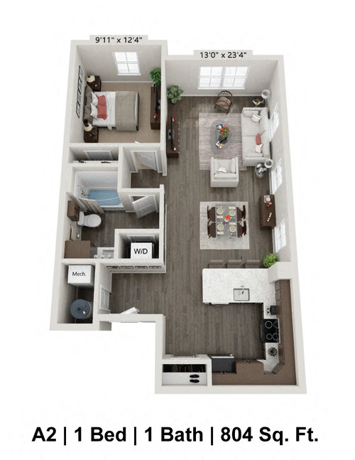 1 Bed/1 Bath - A1B