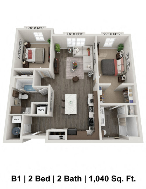 2 Bed/2 Bath - B1A