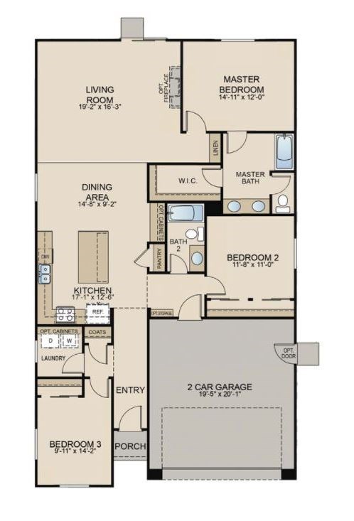 a floor plan of a bedroom floor plan with a kitchen and a living room