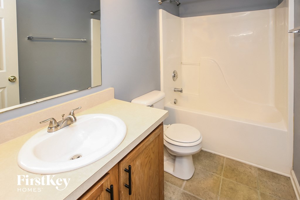 a bathroom with a sink and a toilet and a shower