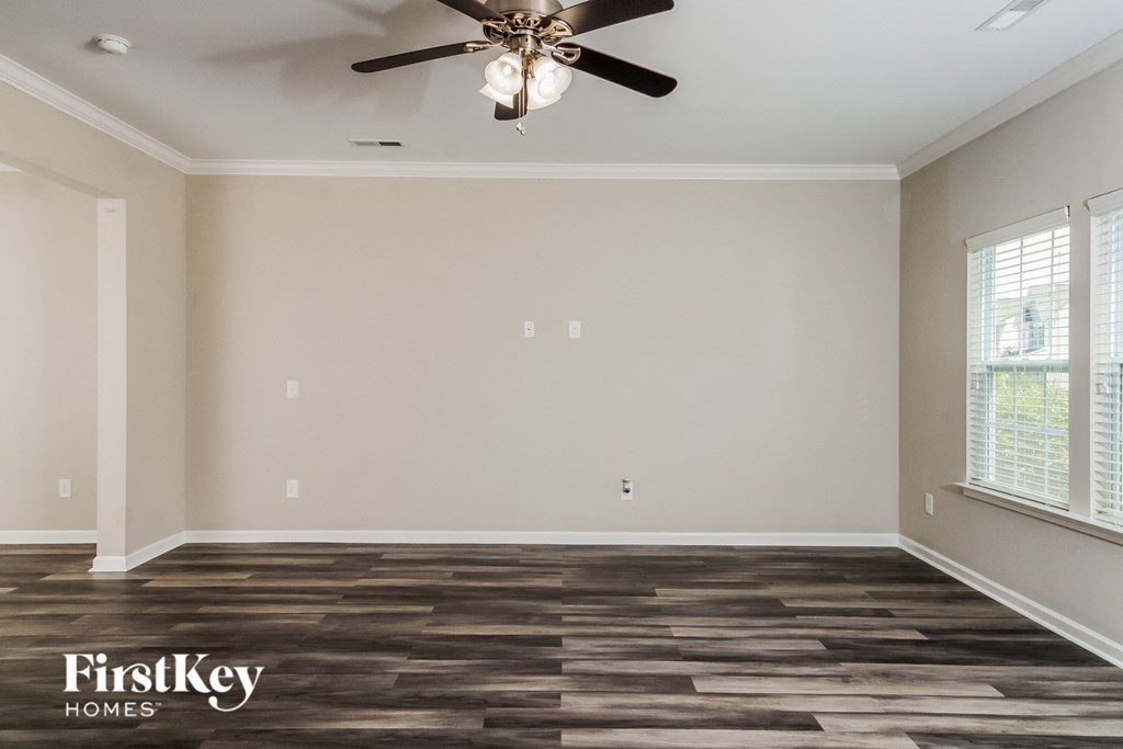 the gallery for empty living room with wood floors