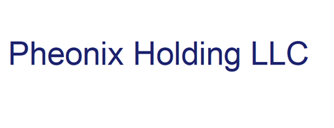 the words phenix holding in blue text on a white background