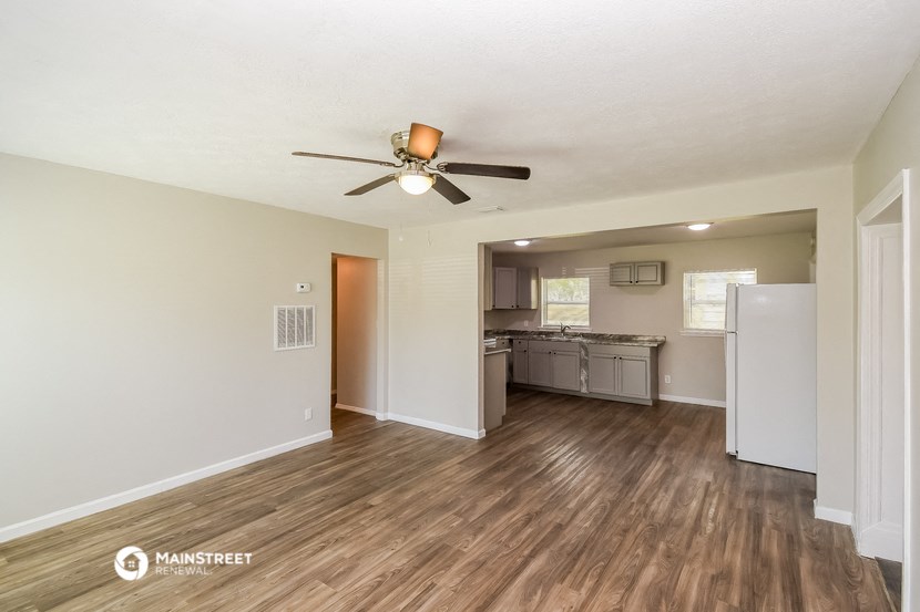 the living room and kitchen of our studio apartment at legacy commons
