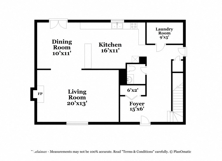 a floor plan of a house with a living room and a dining room