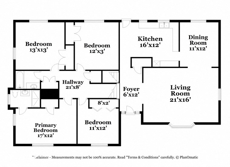 a floor plan of a house with bedrooms and a living room