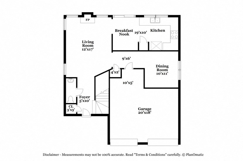 a floor plan of a house with a bedroom and a living room