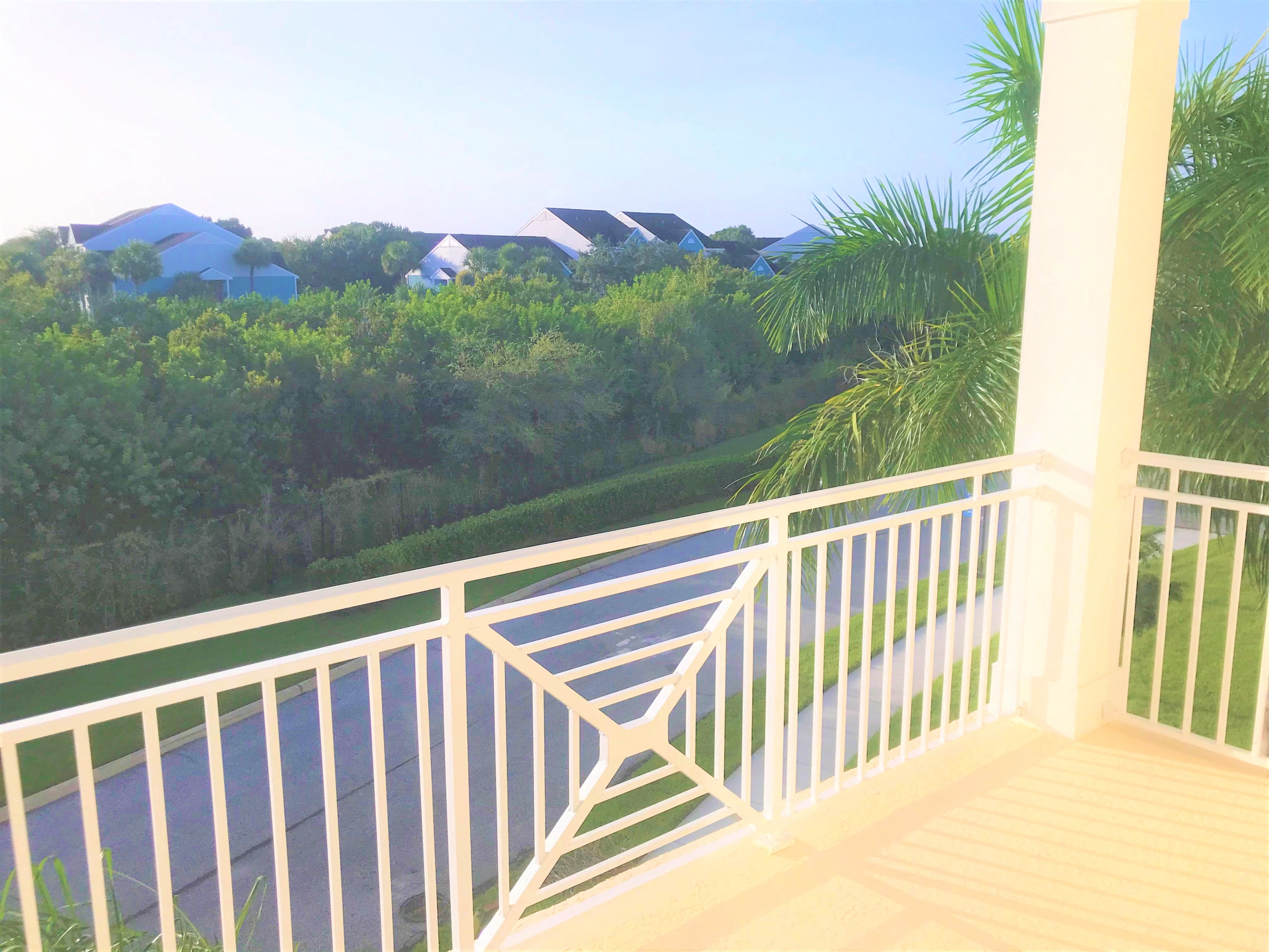 the view from the balcony of the condo