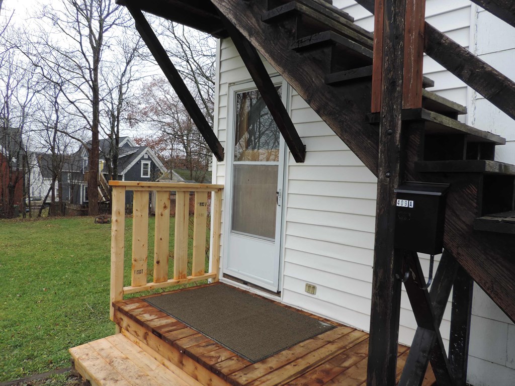 the deck off the back of the house