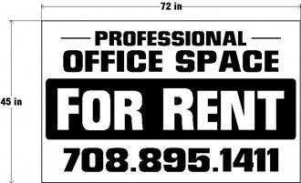 a sign for a professional office space for rent