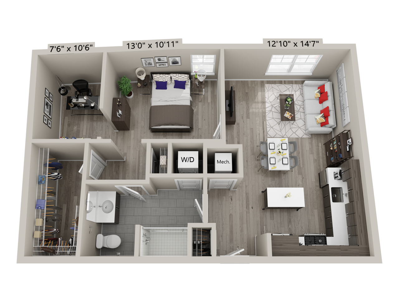 1 Bed/1 Bath Den-B12