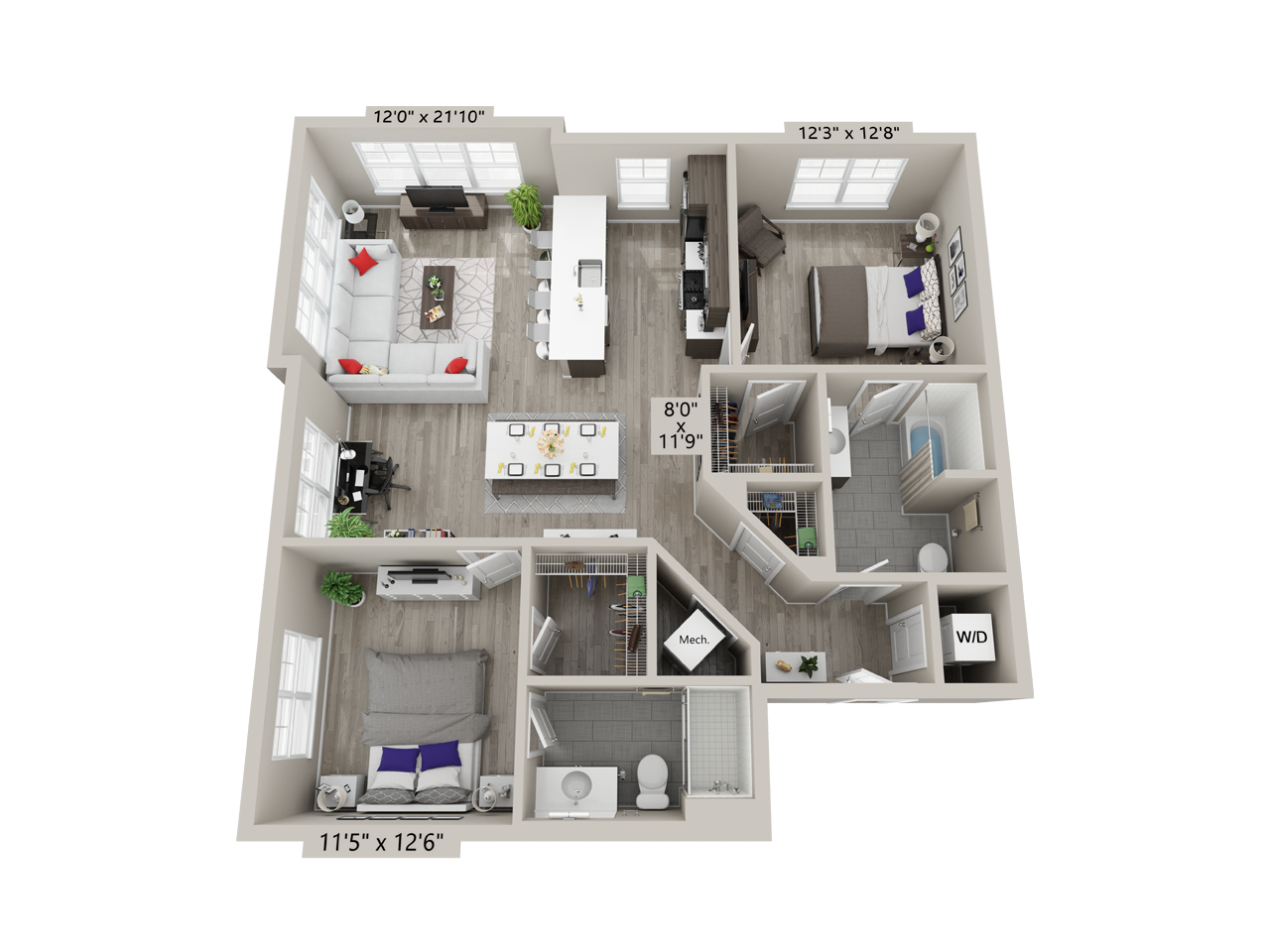 2 Bed/2 Bath-C1B