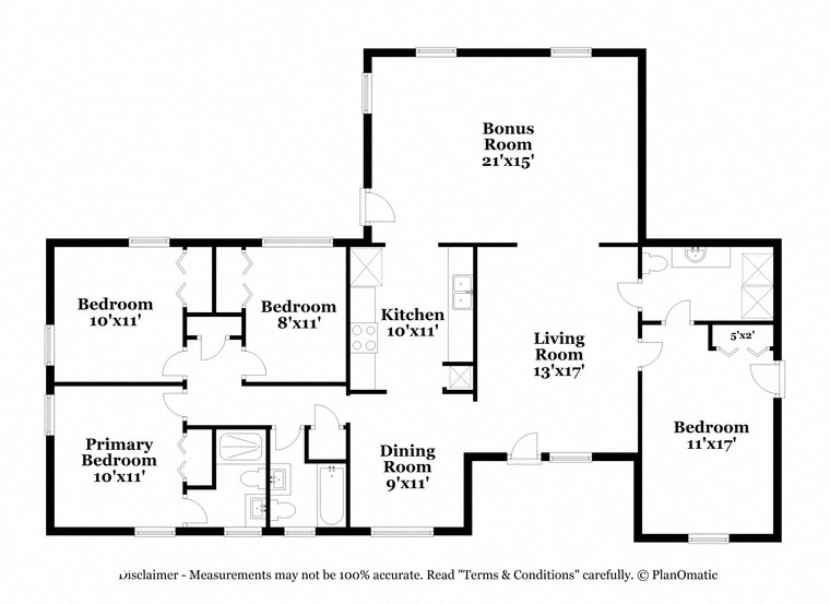 a floor plan of a house with bedrooms and a living room