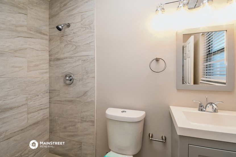 a bathroom with a toilet and a sink and a mirror