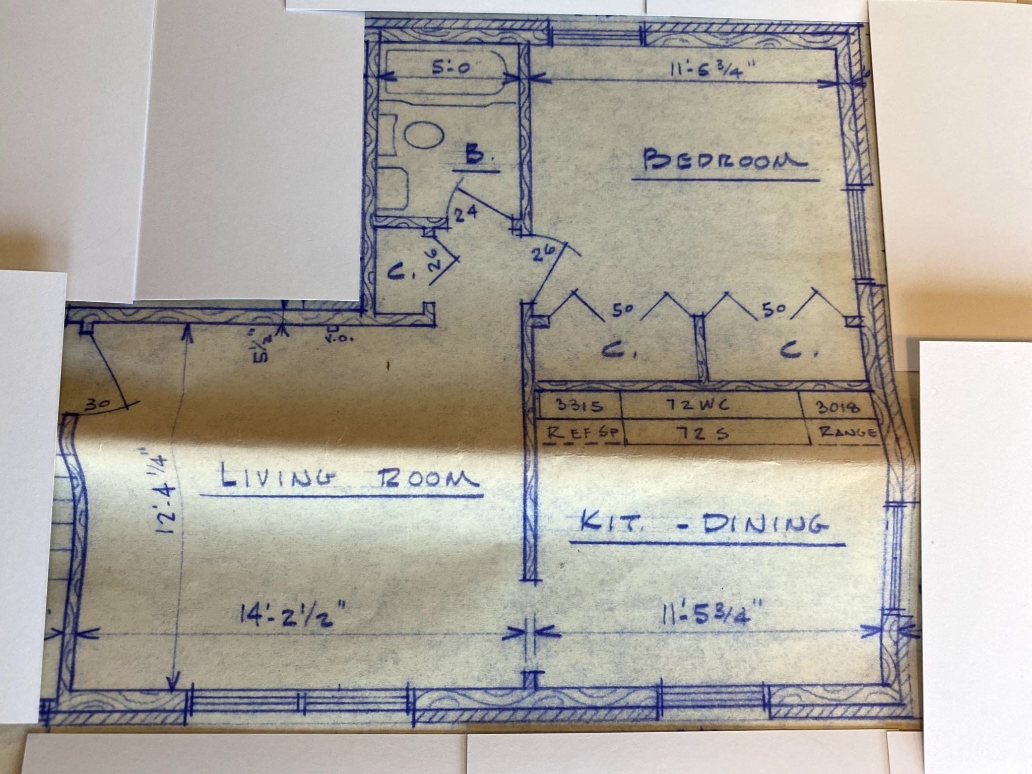 a blueprint of a floor plan of a house with measurements on it