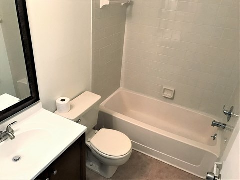 a small bathroom with a toilet and a bath tub