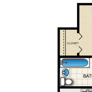 1BR/1BA Emerald