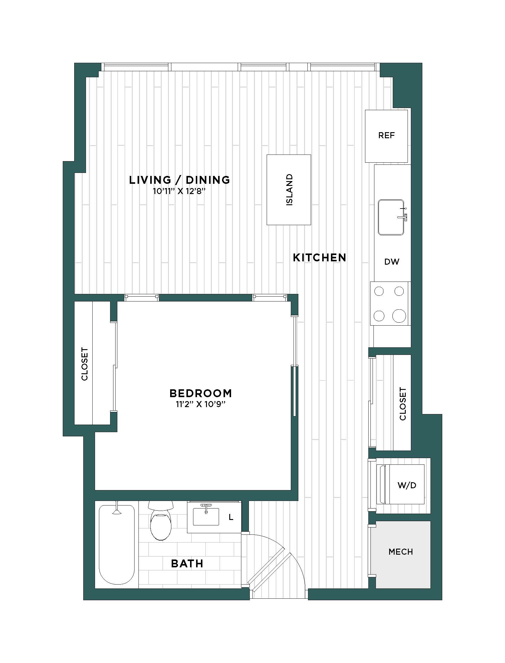JR 1 Bed/1 Bath-F1.1
