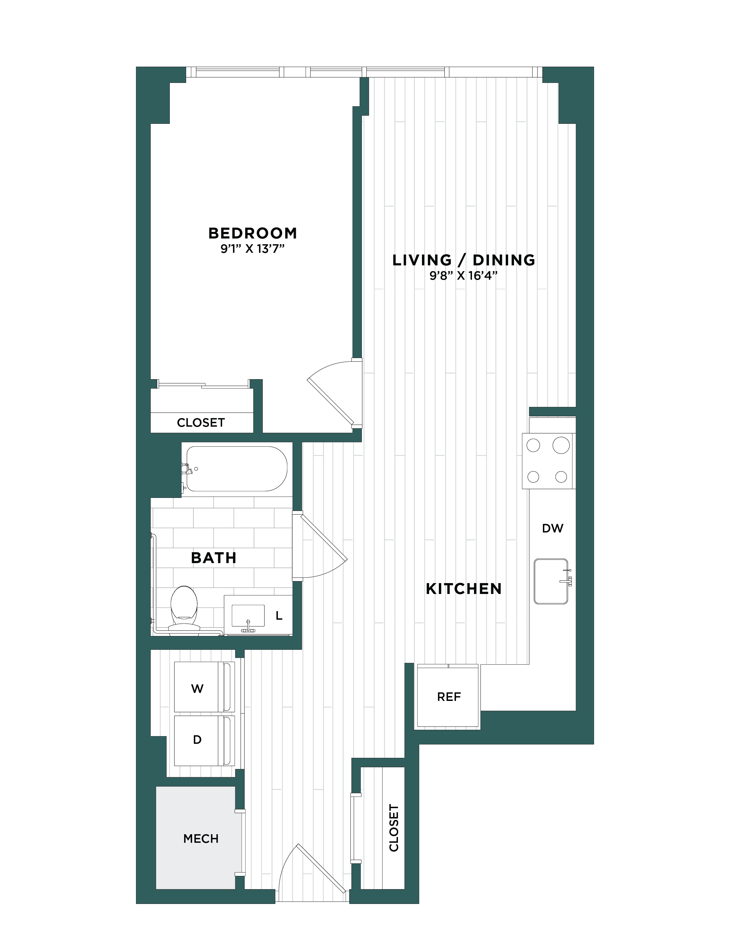 1 Bed/1 Bath-F10