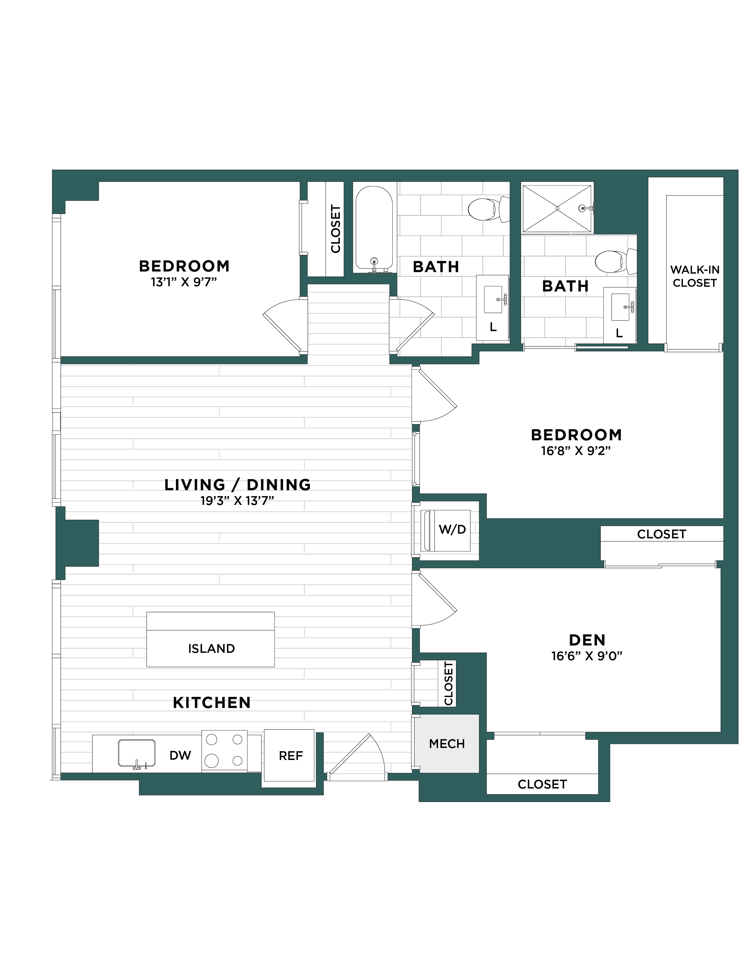 2 Bed/2 Bath Den-F11