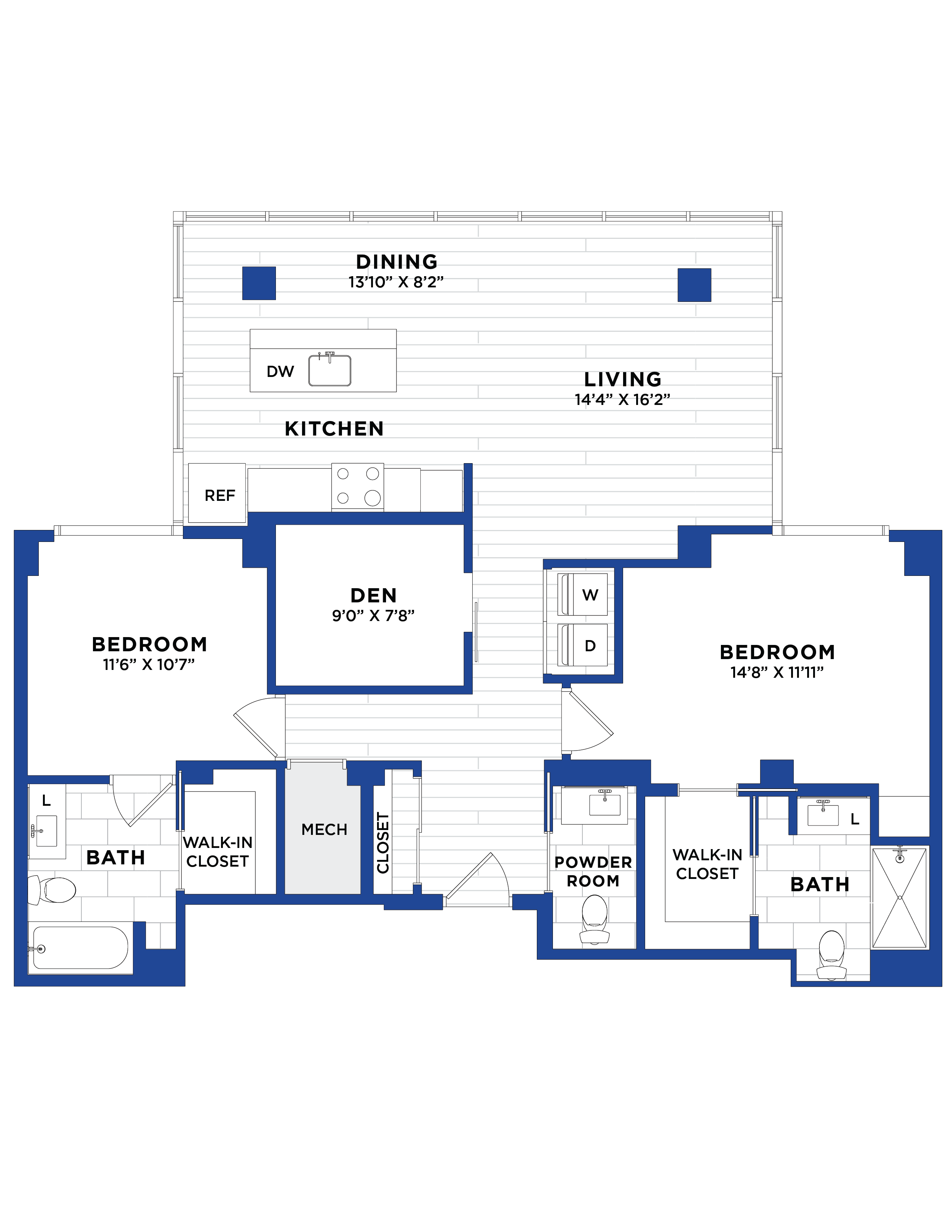 2 Bed/2.5 Bath Den-P5