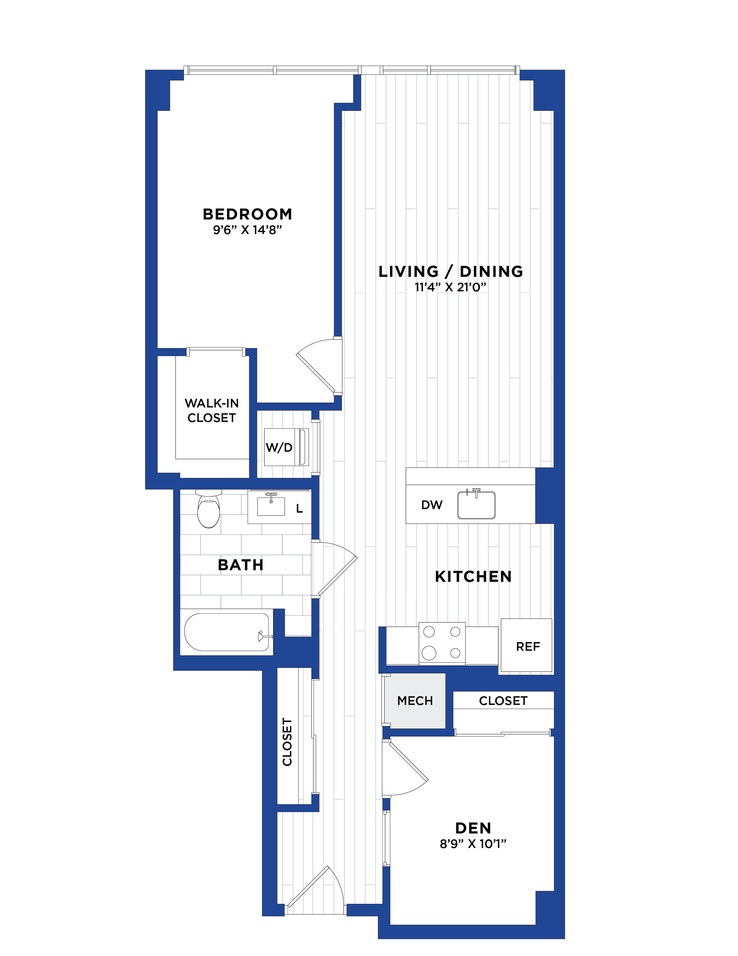 1 Bed/1 Bath Den-P6.1